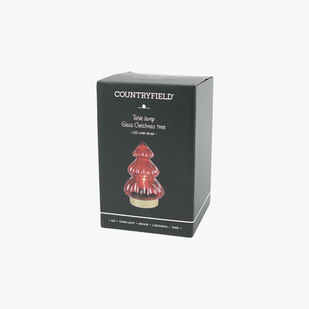 Countryfield tafellamp denneboom LED rood 18 cm