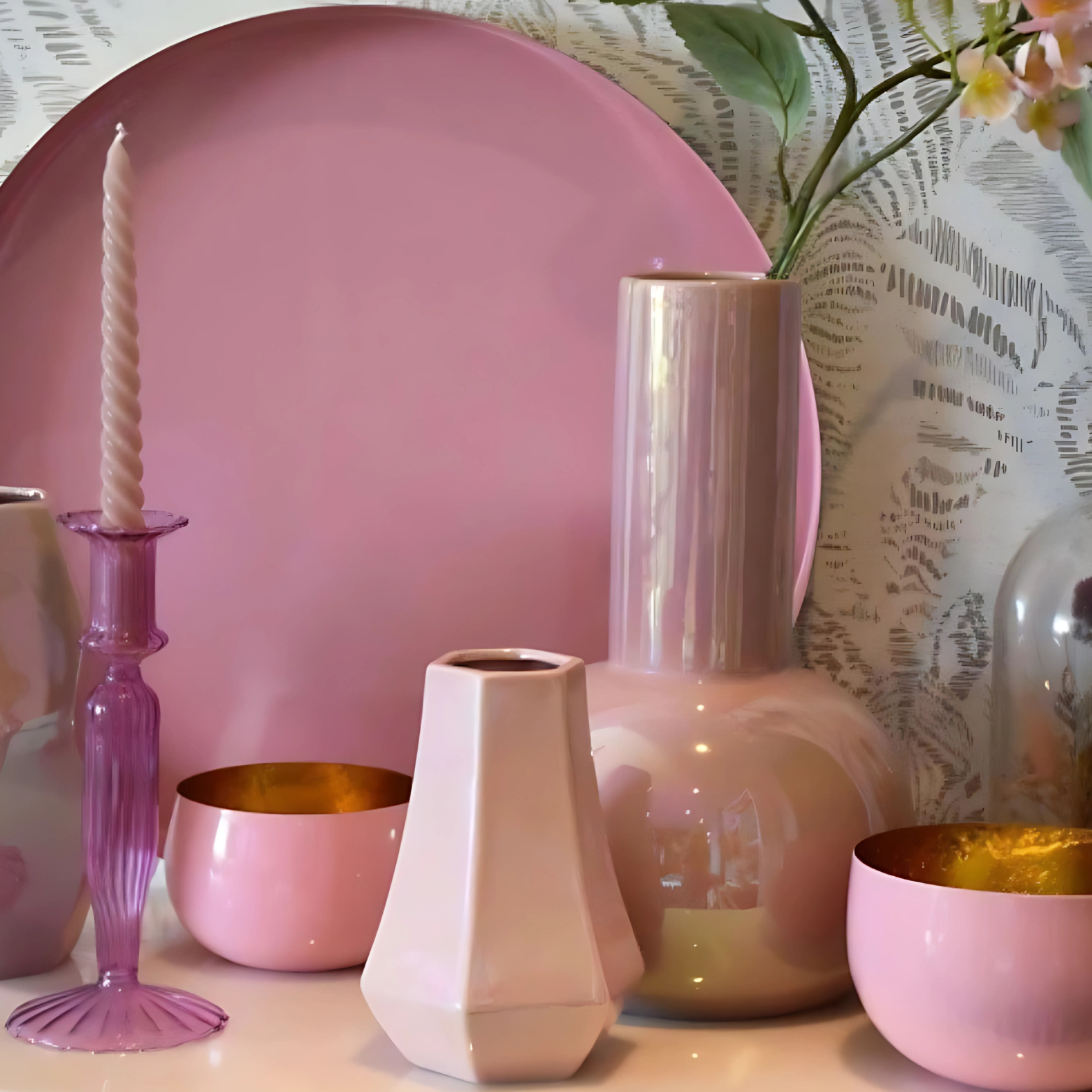 Dienblad Marrakech roze 33 cm