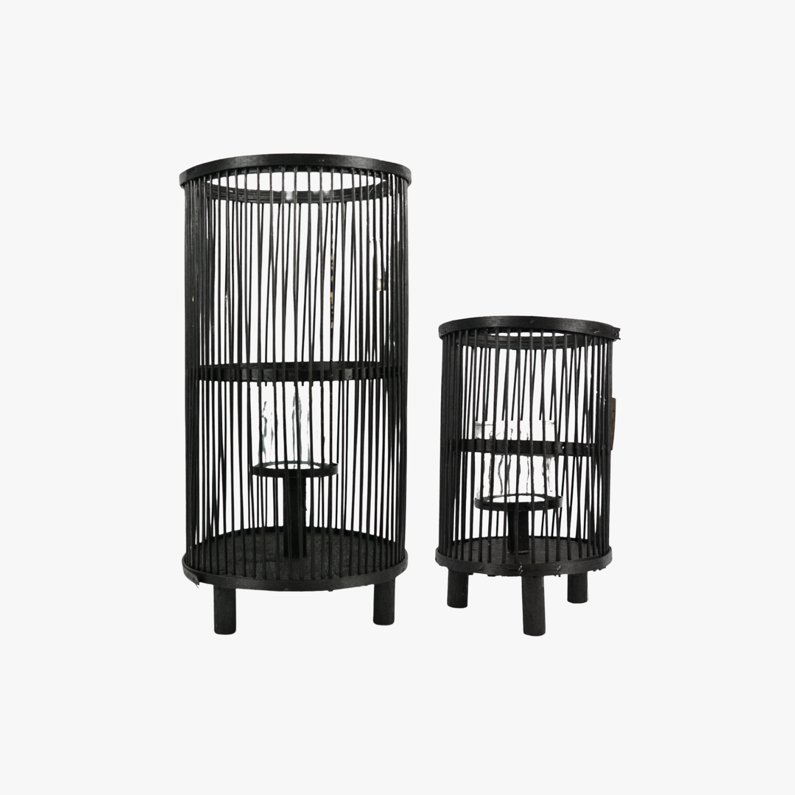 Lantaarns Saigon zwart 41 cm [Set van 2]