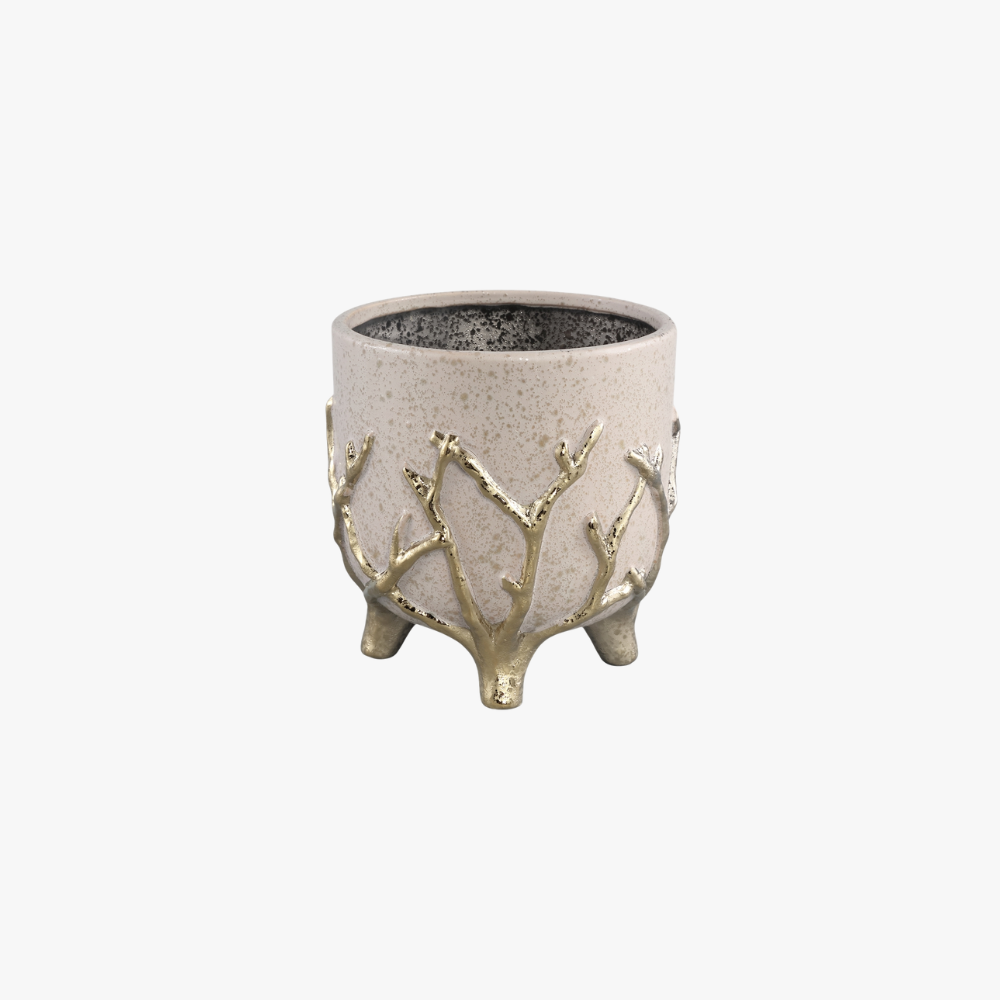 PTMD bloempot Quin creme 17 cm