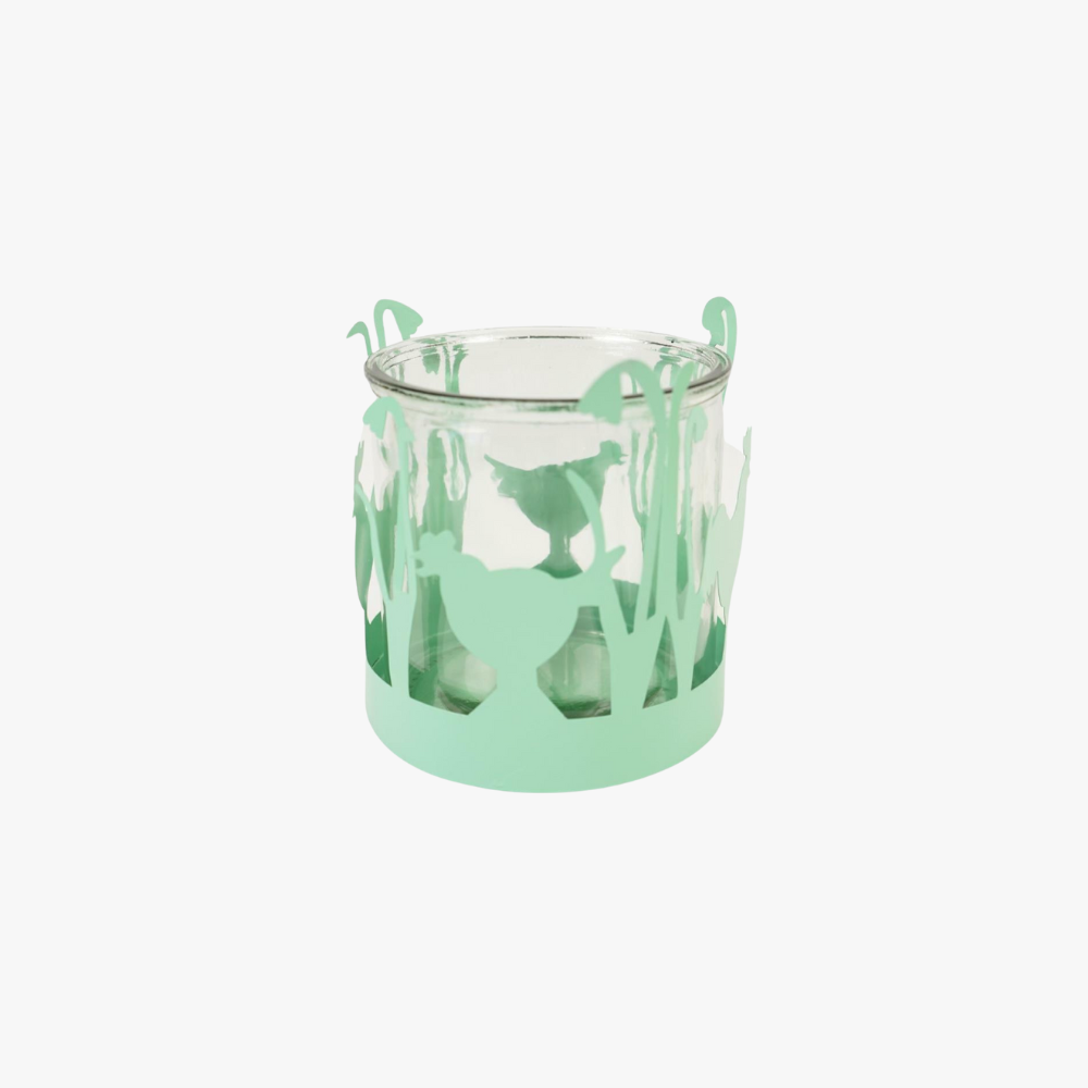 Theelichthouder Jeanet groen 17 cm