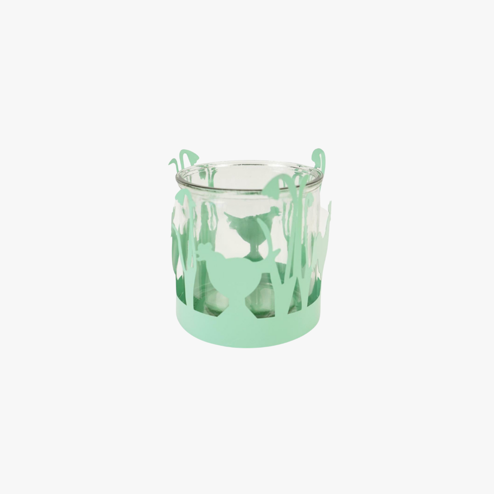 Theelichthouder Jeanet groen 11,5 cm