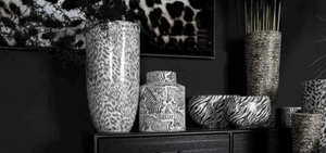 PTMD Zebra bloempotten zwart en wit
