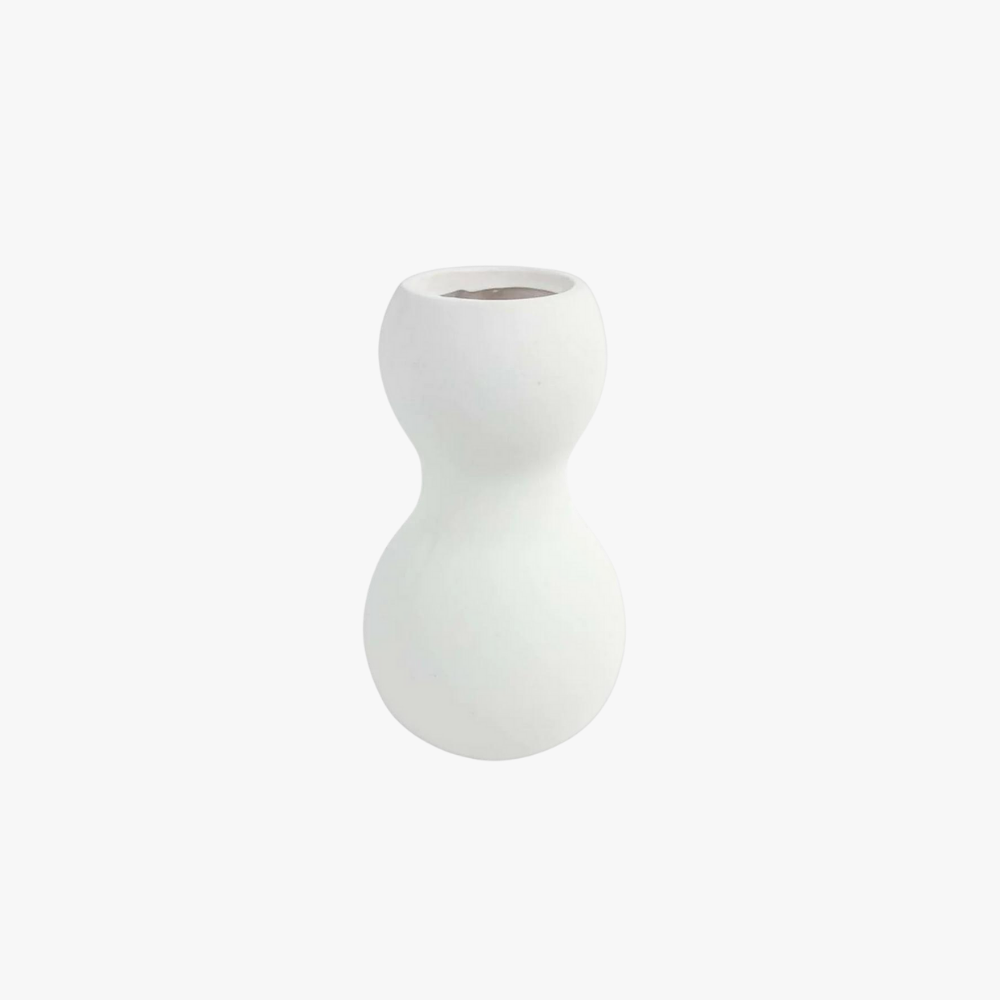 Vaas zandloper Frances wit 21 cm